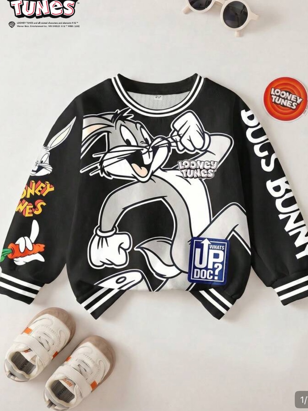 Bugs Bunny Black Graphic Pullover Hoodie